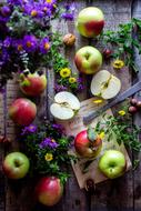 tasty fruit with flowers