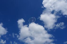 clouds with a beautiful bubble