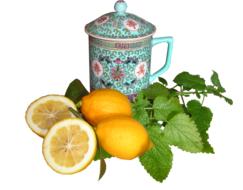 delicious lemons with tea