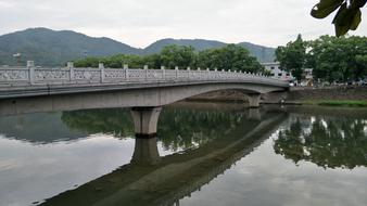 river bridge water far away