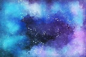 space splash purple blue watercolor