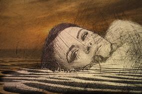woman portrait art drawing face