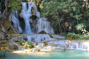 seawater waterfall island