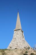 Church Etretat Normandy Blue