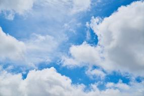 white big clouds on blue sky