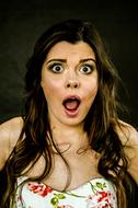 portrait of a girl surprised face