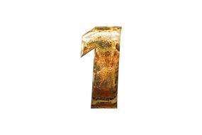 The golden numeral one is beautiful.