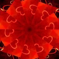 decorative red flower and heart as background
