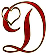 alphabet letter initial heart d red drawing