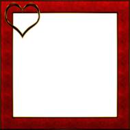 red frame with golden heart