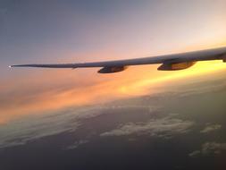 airplane wing at the top