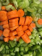 sliced carrots in a salad