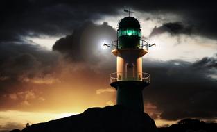 lighthouse green light