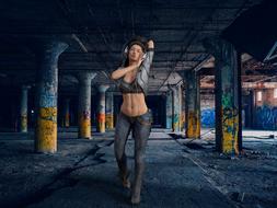 urban woman sexy headphones