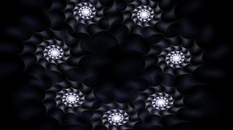 fractal glowing flowers on black background