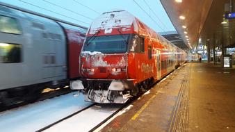 red subway train