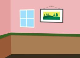 painted room with a brownish pink wall