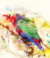 bird parrot animal art abstract