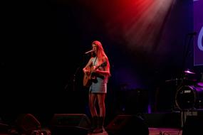 young singing lady