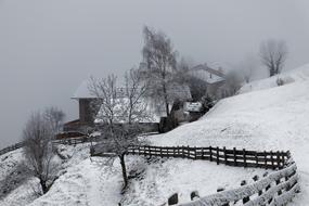 snow landscape village