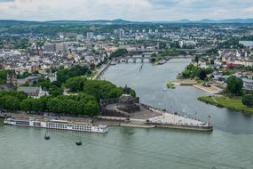 German corner - the name of the spit at the confluence of the Moselle in the Rhine in Koblenz