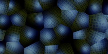 Green blue and black, fractal patterns with the squares, clipart