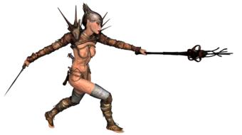 girl armor warrior weapon strong 3d drawing