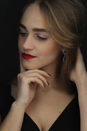 charming Portrait Girl red lips