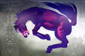 purple horse jumping