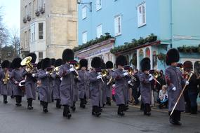 Band of the Scots Guards parading on street, uk, england, London