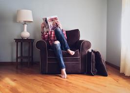 Person Reading Home lamp and chair