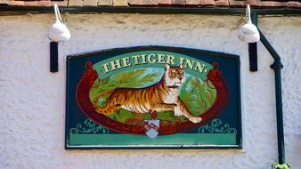 funny sign with a tiger