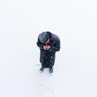 Man Smoking snow