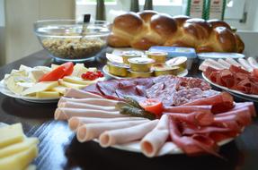 variety of snacks on table