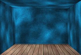 Room, with the wooden surface, among the blue, gradient walls, clipart