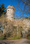 the stone castle is beautifully tall