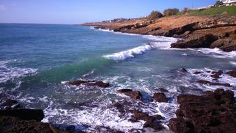 Sun Sea Rocks Sky Scenery