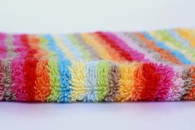 colored striped washcloth for body hygiene