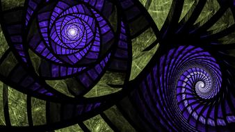 fractal, abstract blue green pattern
