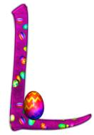 colorful letter L in easter design