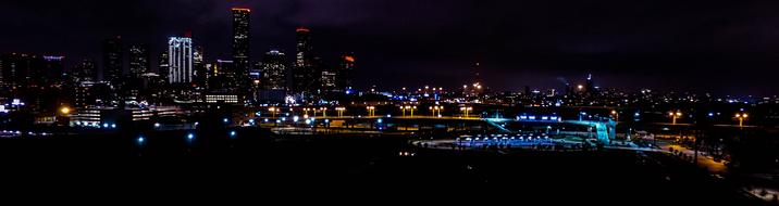 panorama of a bright and beautiful city