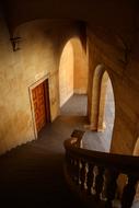 Beautiful stairs of the architecture with arches