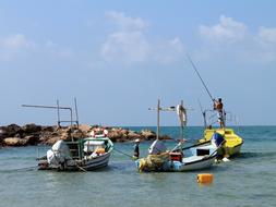 fisherman boat sea