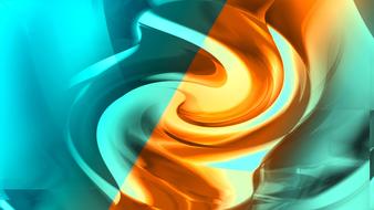 swirl vortex liquid orange green