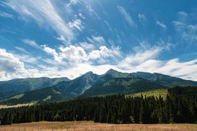 clouds sky sky mountains tree