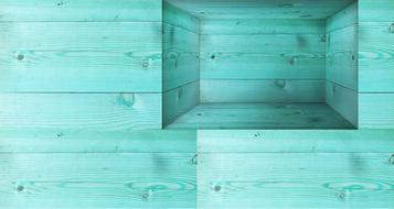 Wooden construction of the beautiful, turquoise and green color, clipart