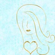 background scrapbooking paper lady drawing