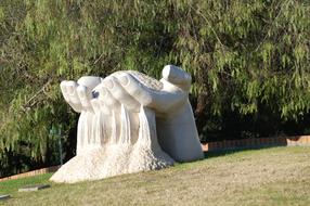 Hand sand Sculpture