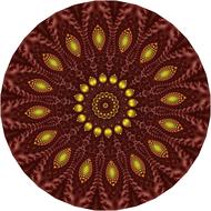 brown and yellow mandala, geometric pattern