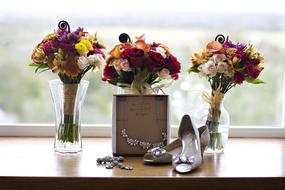 flowers bouquets three vases